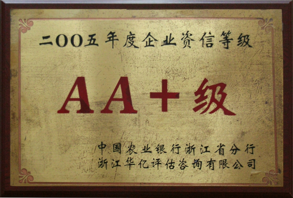 2005年企業(yè)資信等級(jí)AA+